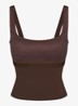 Matte trainings crop top met stretch - Lichtbruin