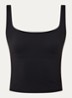 Matte trainings crop top met stretch - Zwart
