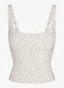 Matte trainings crop top met stretch - Gebroken wit