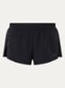 Mid waist straight fit korte broek met logo - Zwart