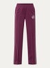 Alara high waist straight fit trackpants met logoborduring - Aubergine