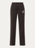 Alara high waist straight fit trackpants met logoborduring - Chocoladebruin