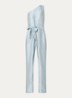 Alira loose fit jumpsuit met asymmetrische hals - Lichtblauw