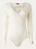 Ariela body met V-hals - Gebroken wit