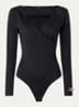 Ariela body met V-hals - Zwart