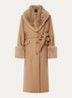 Auria mantel in wolblend met details van imitatiebont - Camel