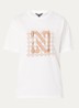 Chain T-shirt met print - Perzikroze