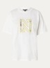 Chain T-shirt met print - Geel