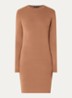 Jolie fijngebreide fitted midi jurk - Camel