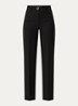 Oakland high waist straight fit pantalon met persplooi - Zwart