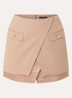Oakland minirok met overslag en klepzakken - Camel