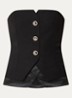 Oakland strapless gilet met sierknopen - Zwart