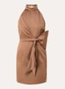 Omahah mini jurk van satijn met strikdetail - Taupe