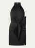 Omahah mini jurk van satijn met strikdetail - Zwart