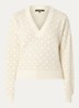 Omarah pullover met lurex en logoprint - Creme