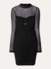 Ovilla semi-transparante mini jurk met gedrapeerd detail - Zwart
