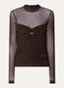 Ovillia semi-transparante top met col - Bruin
