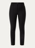Peoria high waist slim fit pantalon met persplooi - Zwart