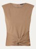 Pitaly mouwloze top met schoudervulling - Zand