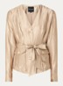 Porlamar blouse met metallic finish en strikdetail - Camel
