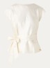 Porlamar top met metallic finish en strikdetail - Creme