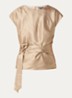 Porlamar top met metallic finish en strikdetail - Goud