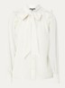 Pragues blouse met volant en sjaalkraag - Beige