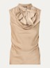 Provo top van satijn met watervalhals - Beige