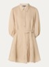 Qaftan mini blousejurk met strikceintuur - Camel