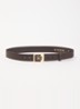 Rafiza riem van leer met logo - Chocoladebruin
