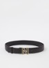 Riem van lamsleer met logo - Zwart