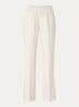 Riva mid waist straight fit pantalon met persplooi en steekzakken - Creme