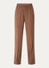 Riva mid waist straight fit pantalon met persplooi en steekzakken - Bruin