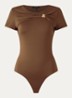 Rubio body top met gedrapeerd detail - Hazelnootbruin