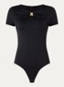 Rubio body top met gedrapeerd detail - Zwart