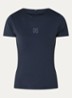T-shirt met logo en strass - Donkerblauw