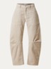 Shon mid waist balloon fit broek met opgestikte zakken - Beige