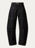 Shon mid waist balloon jeans met medium wassing - Zwart