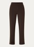 Asana high waist straight fit broek met ritszakken - Donkerbruin