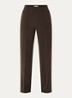 High waist straight fit pantalon met steekzakken - Donkerbruin