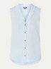 Gabrielle mouwloze blouse in linnenblend - Lichtblauw