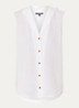 Gabrielle mouwloze blouse in linnenblend - Wit
