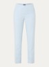 Marilyn high waist straight fit broek in linnenblend met steekzakken - Donkerblauw