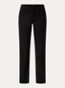 Marilyn high waist straight fit broek van imitatiesuède - Zwart