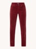 Marilyn high waist straight fit chino van corduroy - Donkerrood
