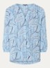 Pintuck blouse met V-hals en print - Lichtblauw
