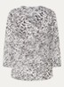 Pintuck blouse met V-hals en print - Paars