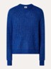 Dexter grofgebreide trui in wolblend - Royalblauw
