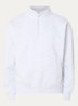 Established Works sweater met halve rits en logoborduring - Wit