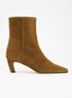 Phaedra enkellaarsje van leer - Beige